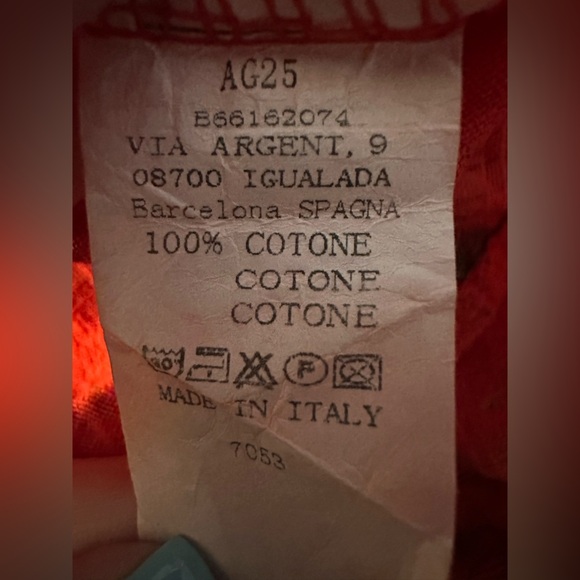 AG 25 Tropical Floral Red cotton Roll Tab Sleeve Button Down - Picture 5 of 10